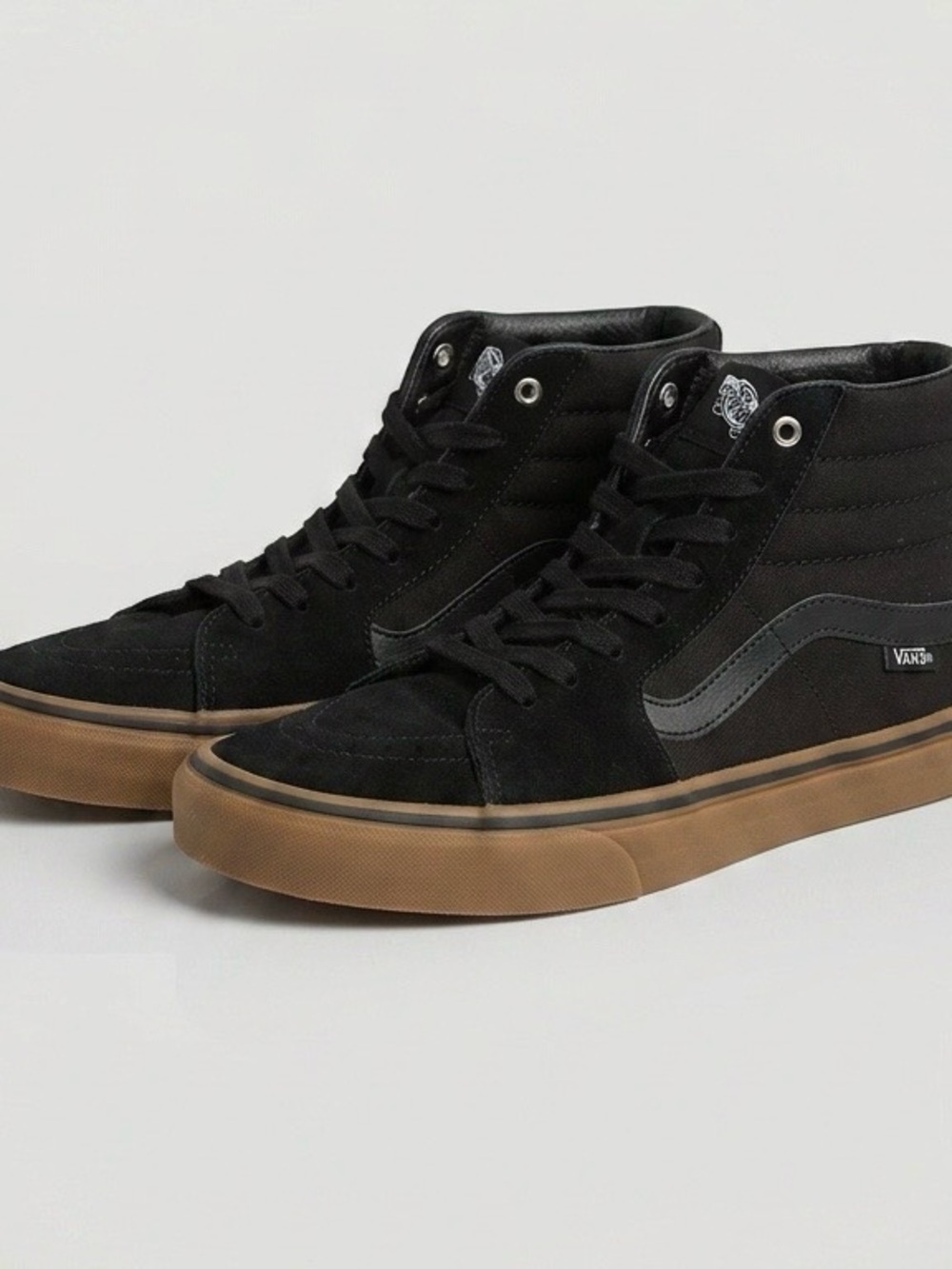 Vans Black High-Top Sneakers with Gum Sole-8.5M